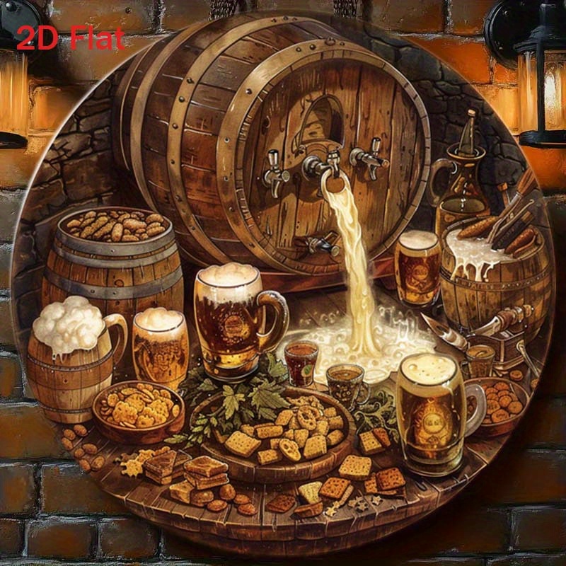 Home Bar Accessories - 1 шт. круглая 2D плоская алюминиевая