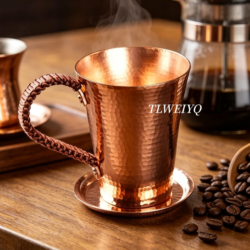 Mule Copper Mug - Винтажная медная кофейная кружка с крышкой,