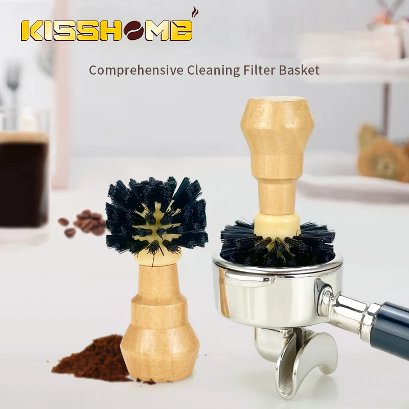 Home Bar Supplies - Очиститель кофейной кисти из массива дерева,