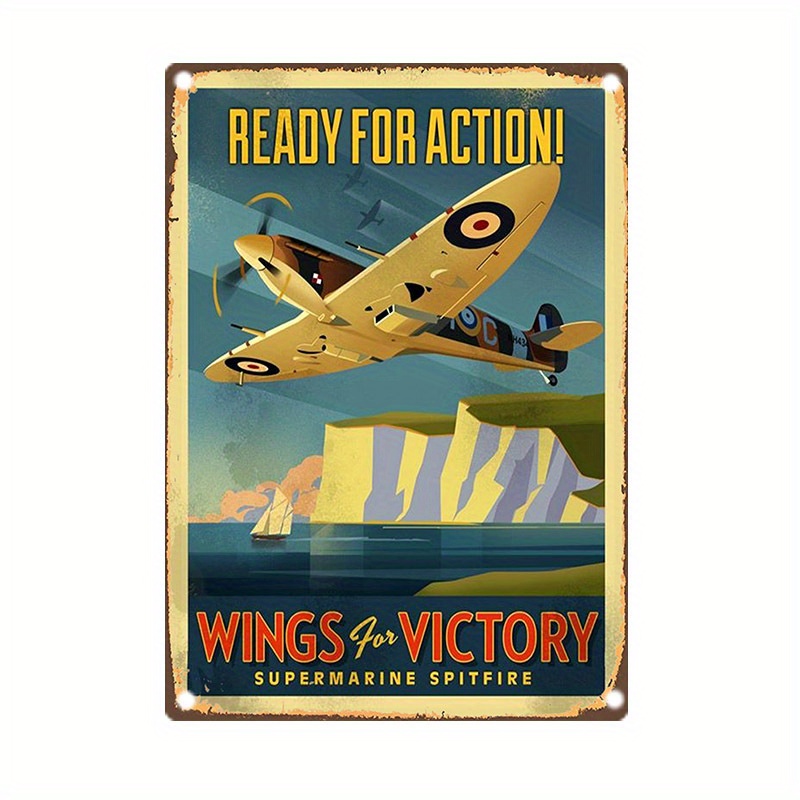Home Bar Accessories - Винтажная металлическая табличка Supermarine Spitfire, классическое