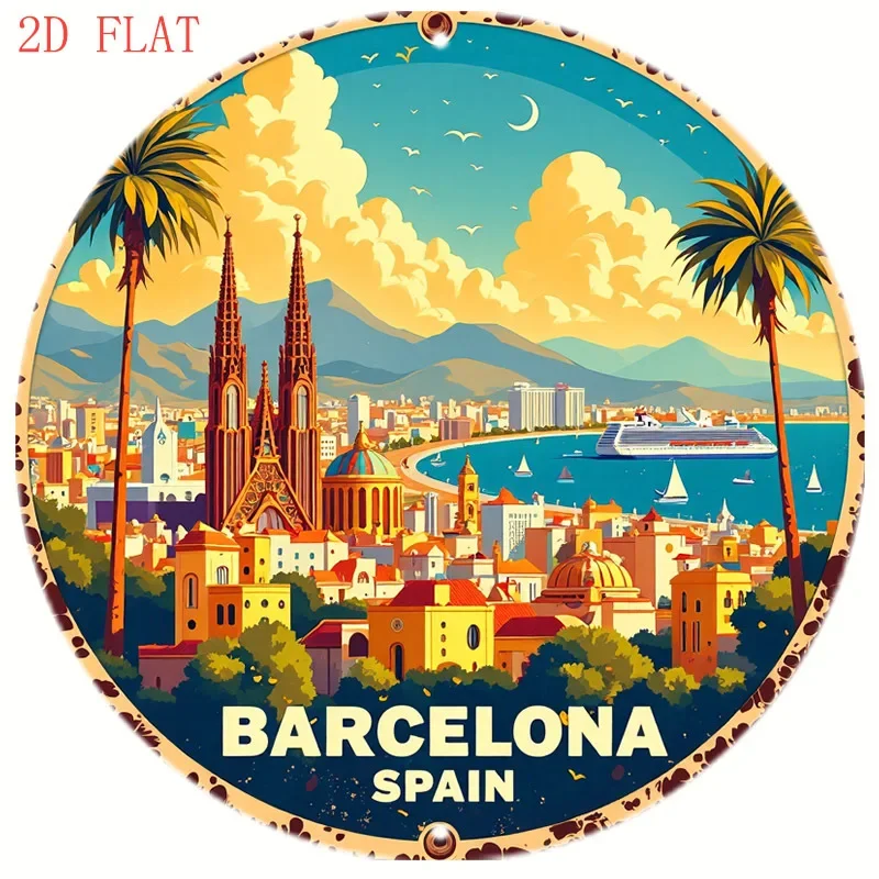 Круглая металлическая табличка – обзор и цена Home Barcelona